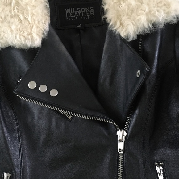 Host Pick! Wilsons Pelle Studio Leather Biker Jacket - Picture 3 of 14